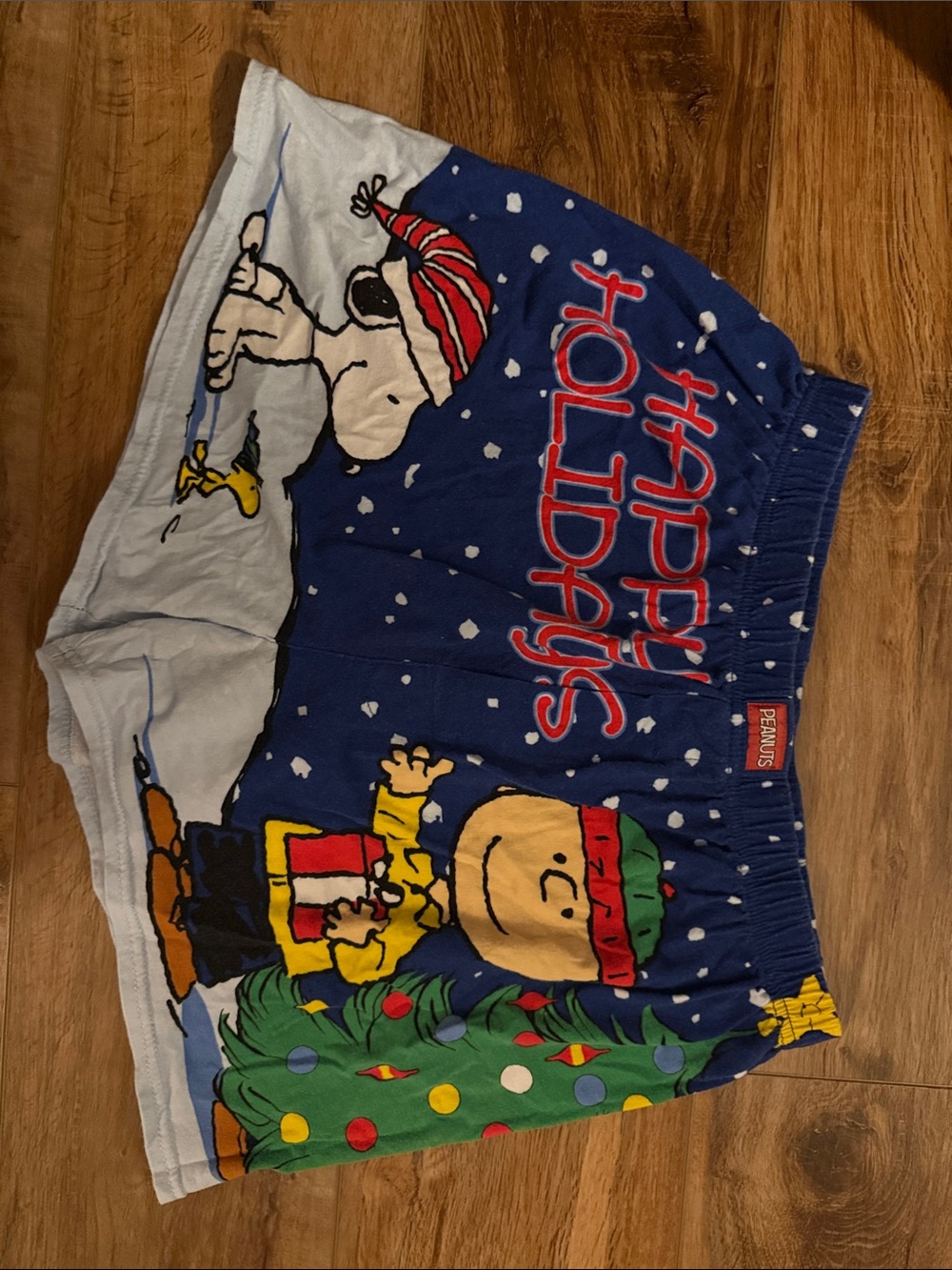 Peanuts Holiday Shorts in Blue, Green, Red